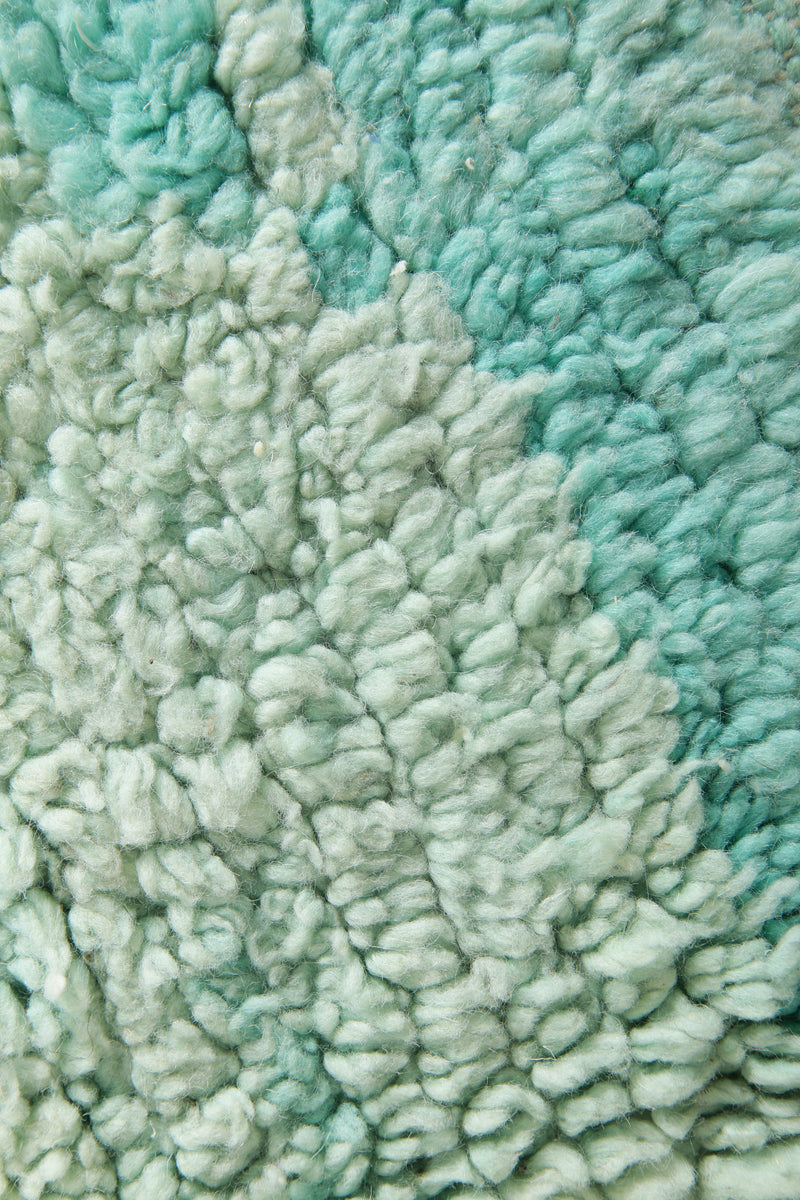 Blue & beige Moroccan geometric rug - 5.4 ft x 8.7 ft