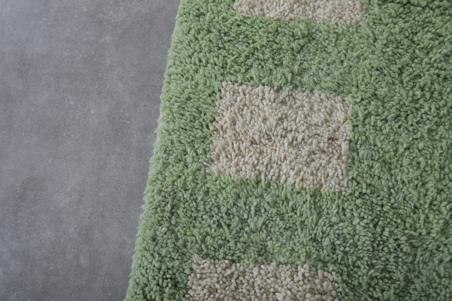 Custom Moroccan rug Green and Beige - Beni ourain handmade rug
