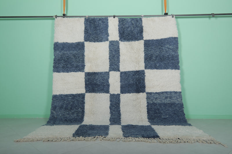 Beni ourain Moroccan rug - 8.3 x 9.7 ft | Handwoven checkered design - Beni ourain rugs