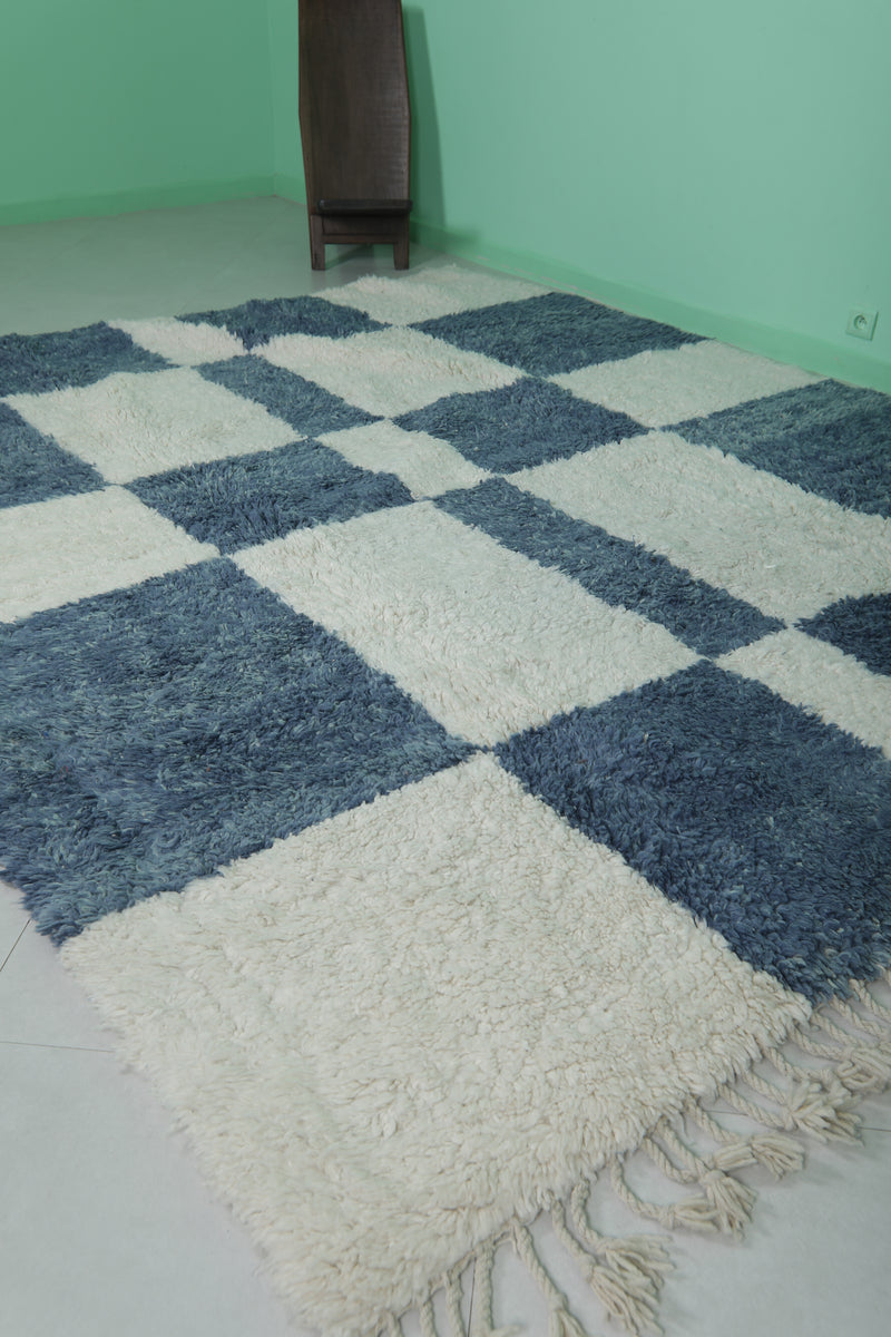 Beni ourain Moroccan rug - 8.3 x 9.7 ft | Handwoven checkered design - Beni ourain rugs