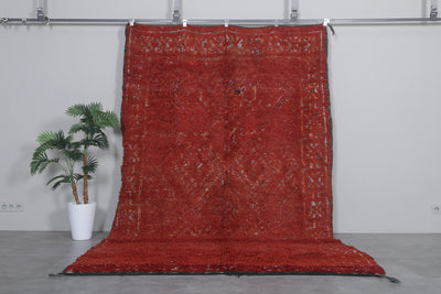 Moroccan Vintage Rug 6.6 X 10.7 Feet – Unique Handmade Carpet - area rugs