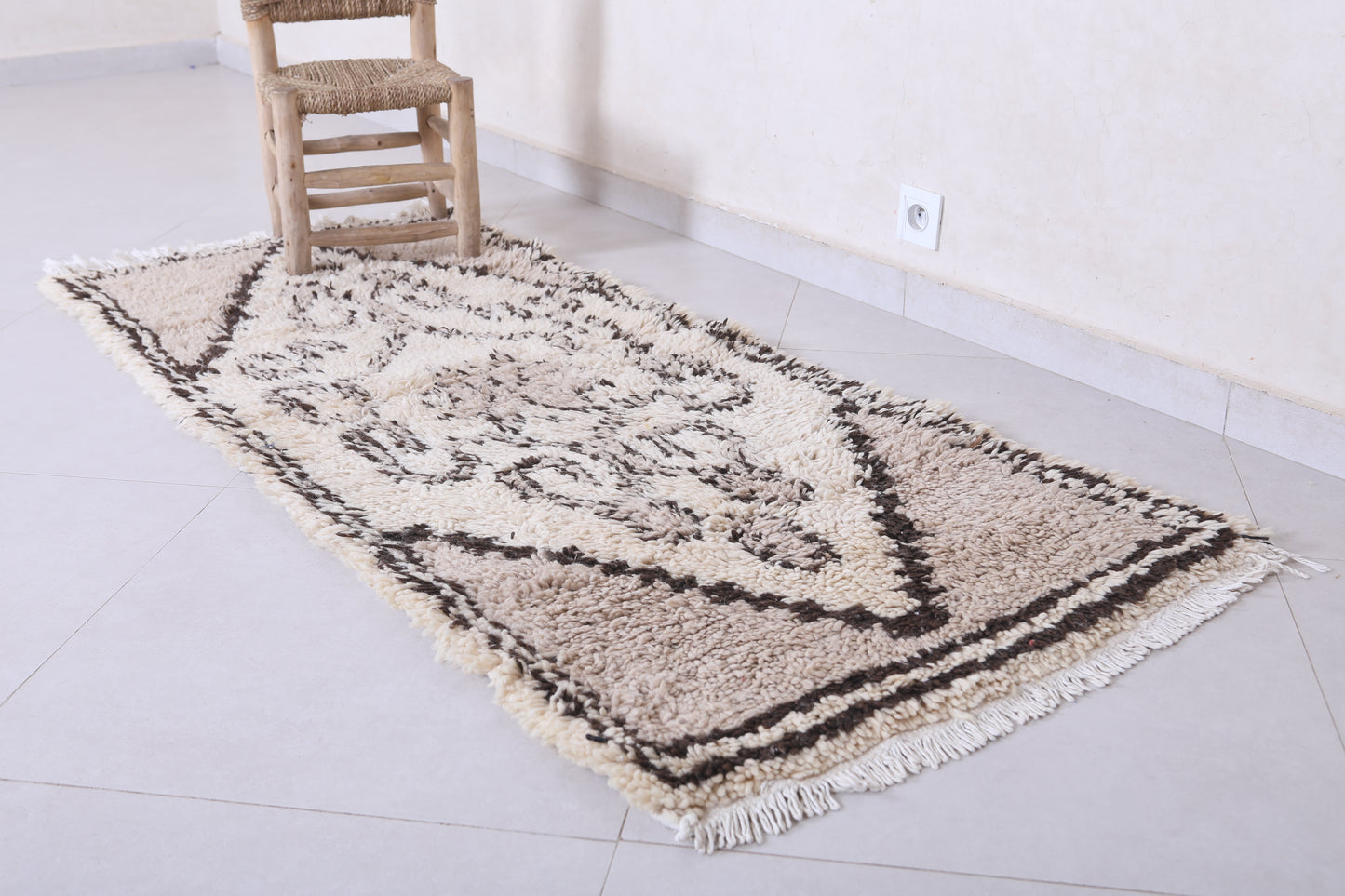 Moroccan berber rug 2.4 X 6.1 Feet - Boucherouite Rugs