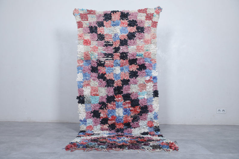 Vibrant Moroccan Rug - 3.4 X 7.8 Feet | Handwoven Elegance - Boucherouite Rugs