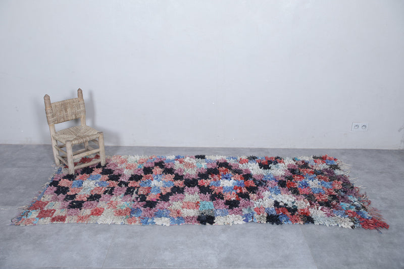 Vibrant Moroccan Rug - 3.4 X 7.8 Feet | Handwoven Elegance - Boucherouite Rugs