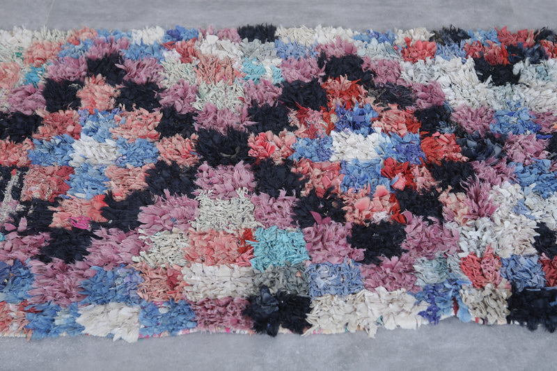 Vibrant Moroccan Rug - 3.4 X 7.8 Feet | Handwoven Elegance - Boucherouite Rugs