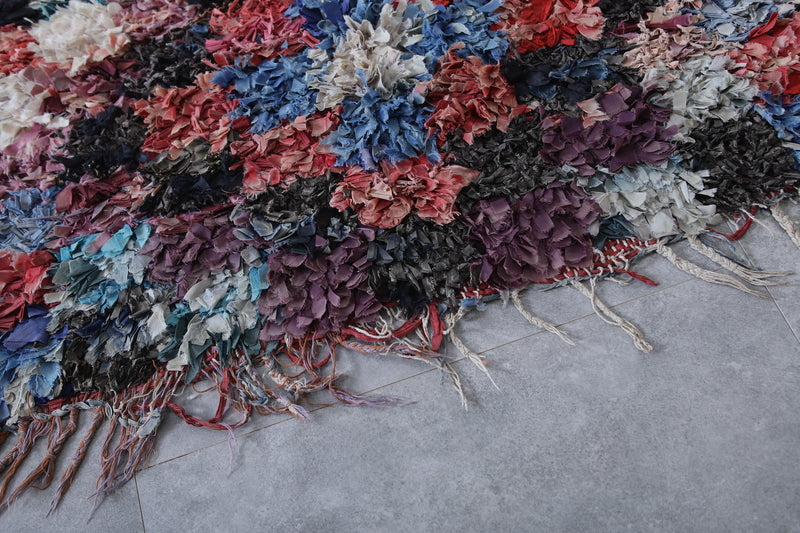 Vibrant Moroccan Rug - 3.4 X 7.8 Feet | Handwoven Elegance - Boucherouite Rugs