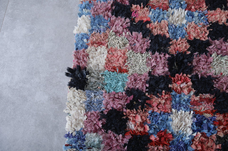 Vibrant Moroccan Rug - 3.4 X 7.8 Feet | Handwoven Elegance - Boucherouite Rugs