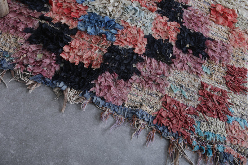 Vibrant Moroccan Rug - 3.4 X 7.8 Feet | Handwoven Elegance - Boucherouite Rugs