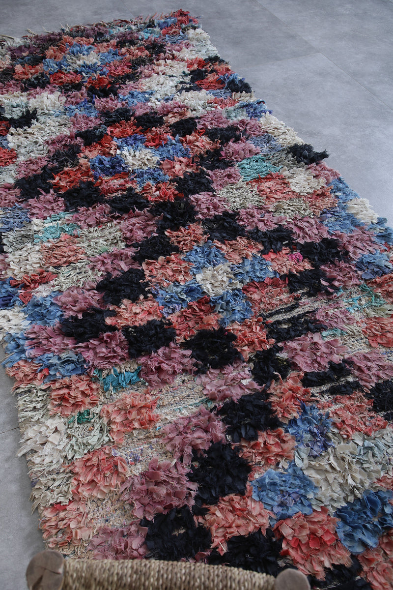 Vibrant Moroccan Rug - 3.4 X 7.8 Feet | Handwoven Elegance - Boucherouite Rugs