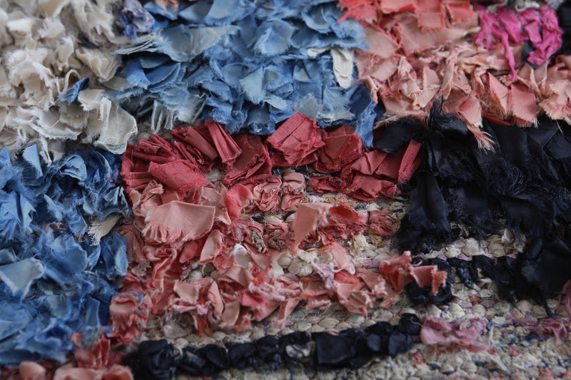 Vibrant Moroccan Rug - 3.4 X 7.8 Feet | Handwoven Elegance - Boucherouite Rugs