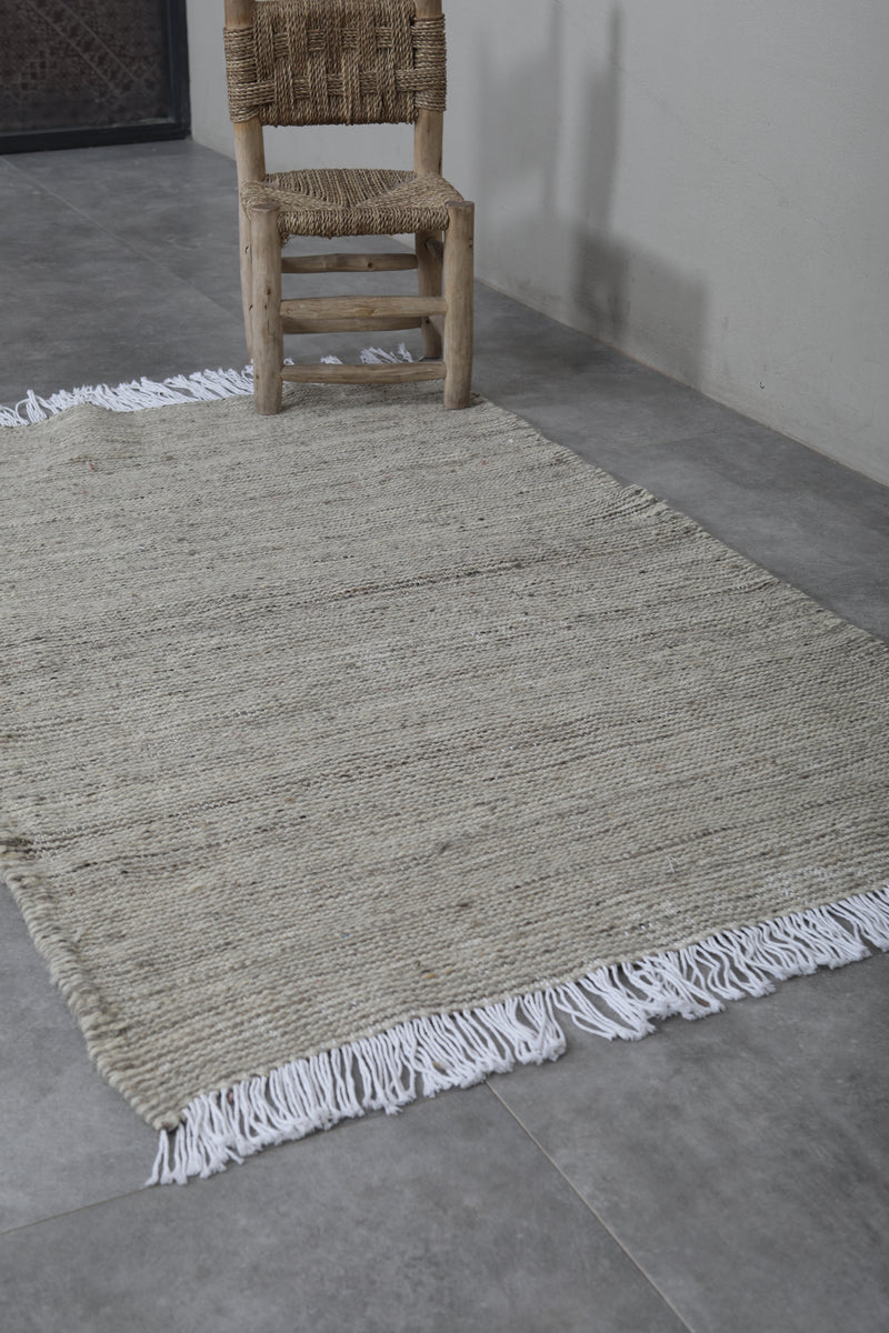 Handwoven Moroccan Rug - 3.3 x 5.1 FT | Wool Area Rug - Flat woven rugs