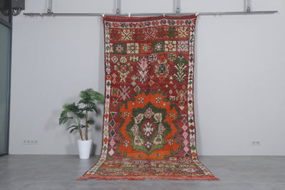 Long Vintage Moroccan Rug 5.4 X 13.8 Feet – Handmade Decorative Carpet - area rugs