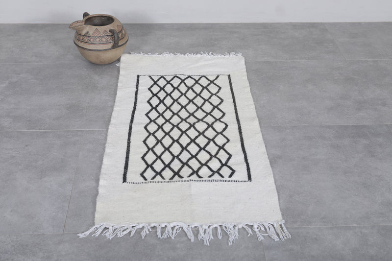 Moroccan Handwoven Kilim Rug - Artisan Design 1.9x4.1 FT - Handwoven Kilim