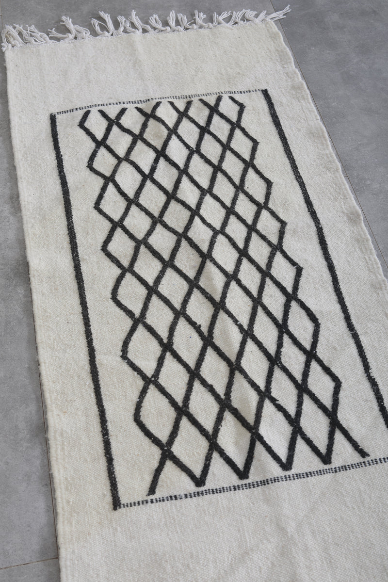 Moroccan Handwoven Kilim Rug - Artisan Design 1.9x4.1 FT - Handwoven Kilim