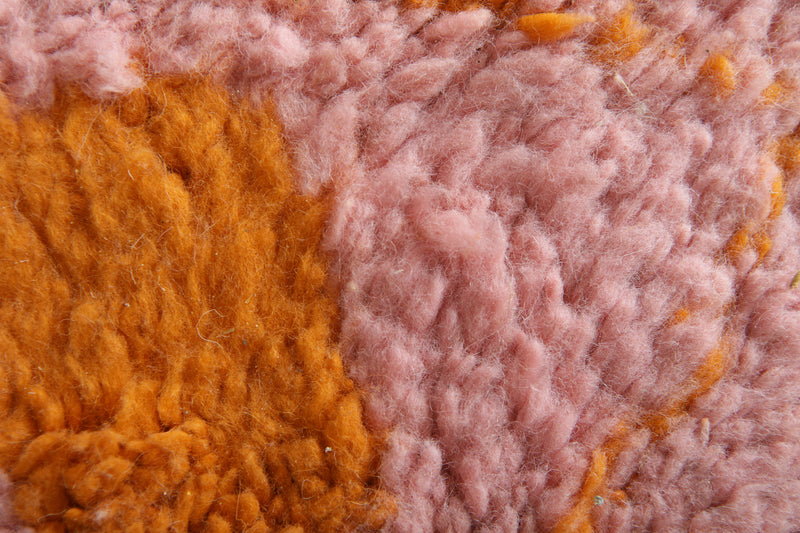 Pink beni ourain Moroccan rug with geometric detailed - 7.3 ft x 9.8 ft