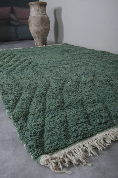 Custom Green Moroccan rug - Handmade Berber rug- Wool rug