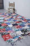 Vintage Boucherouite runner rug 4.2 x 8.2 Feet