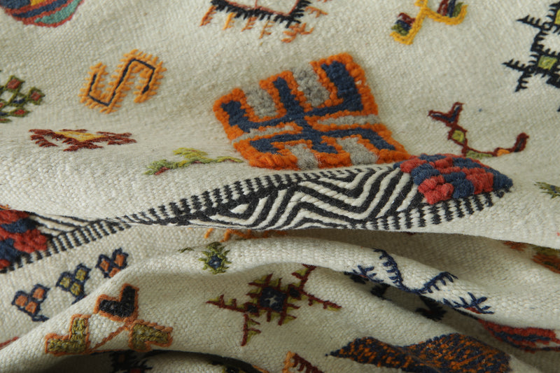 Authentic Moroccan Kilim Rug 6.3 ft × 9.8 ft