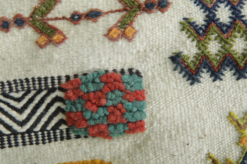 Authentic Moroccan Kilim Rug 6.3 ft × 9.8 ft