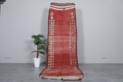 Vintage Moroccan Runner Rug - 3.5 x 12.4 Feet - area rugs