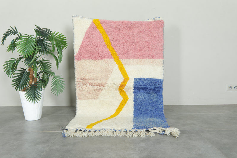 Beni ourain Moroccan wool rug - 3.2 ft x 5.1 ft - Handwoven wool carpet