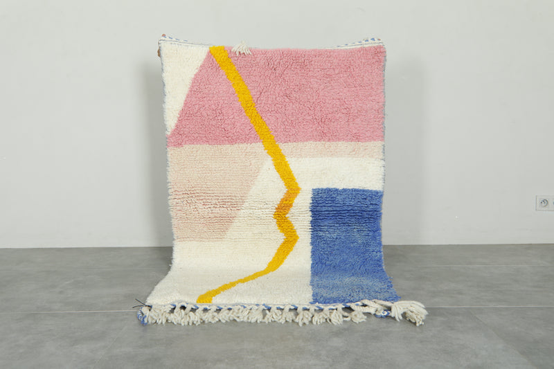 Beni ourain Moroccan wool rug - 3.2 ft x 5.1 ft - Handwoven wool carpet