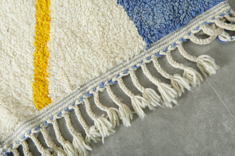 Beni ourain Moroccan wool rug - 3.2 ft x 5.1 ft - Handwoven wool carpet