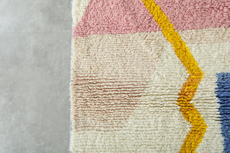 Beni ourain Moroccan wool rug - 3.2 ft x 5.1 ft - Handwoven wool carpet