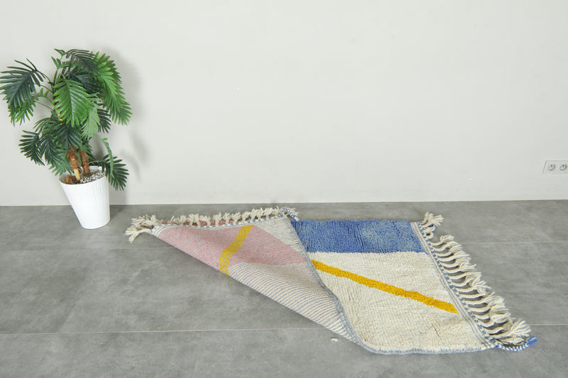 Beni ourain Moroccan wool rug - 3.2 ft x 5.1 ft - Handwoven wool carpet