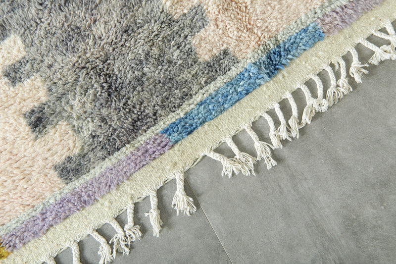 Geometric Moroccan wool rug - 5.1 ft x 8.1 ft - Handmade rug