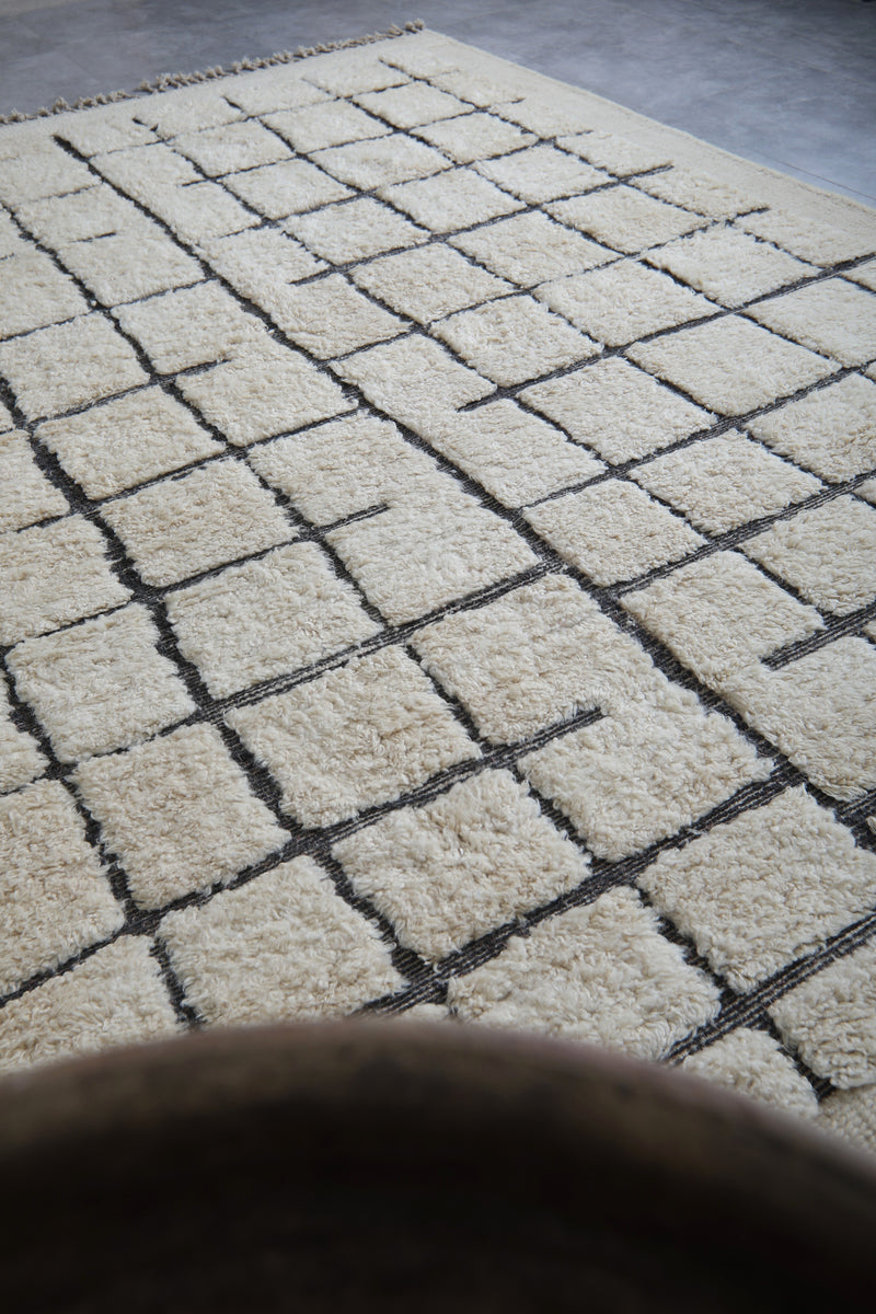 Beni ourain rug ivory - All wool berber rug - Moroccan rug cream