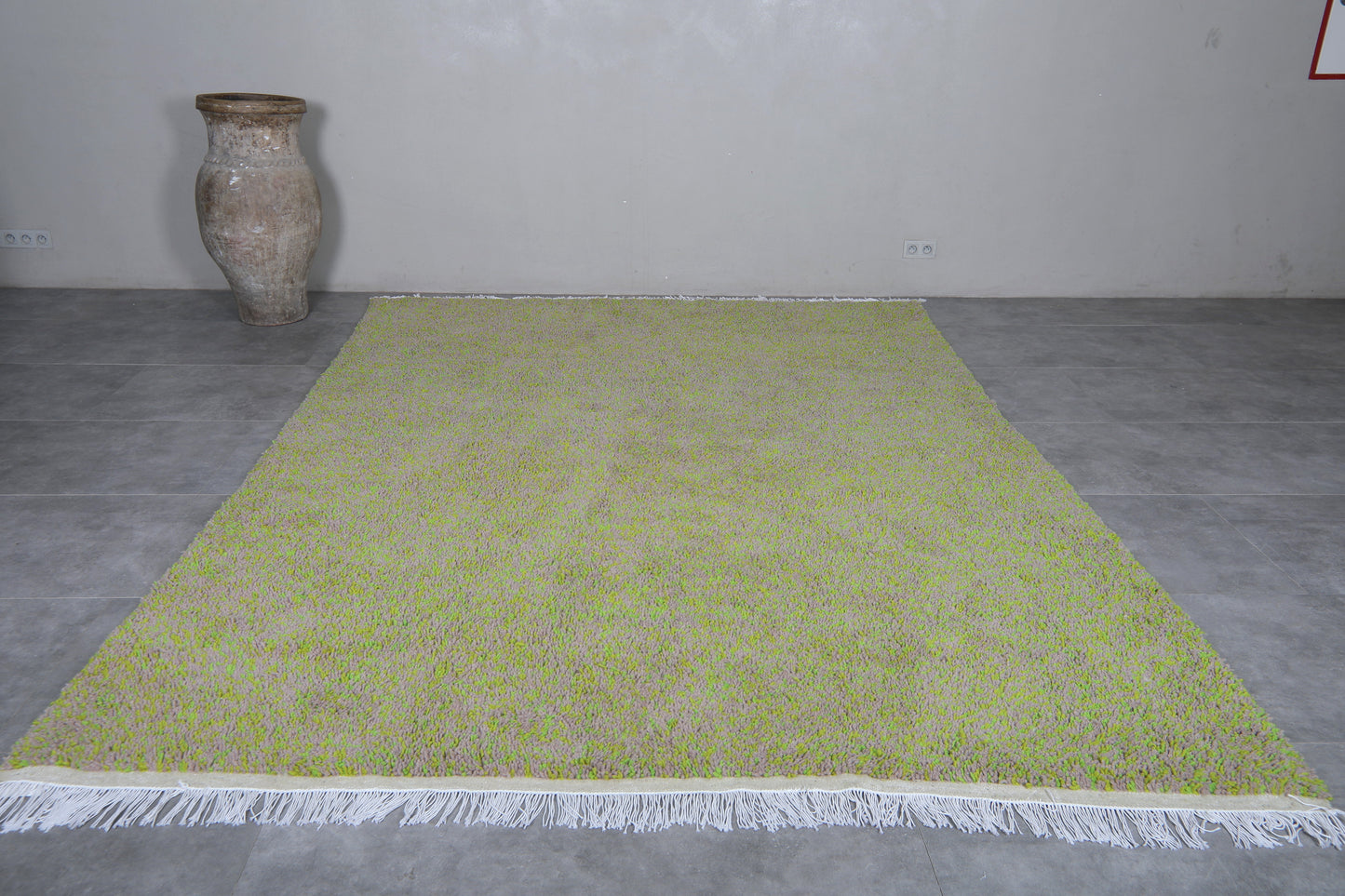 Beni Ourain Moroccan rug green - Berber handmade rug - custom Rug