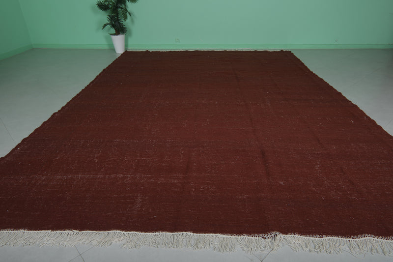 Moroccan Rug - 10 X 13.6 Feet | Elegant Deep Maroon