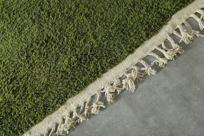 Green Moroccan beni ourain rug - 7 ft x 10.8 ft - Minimalist wool rug - Beni ourain rugs