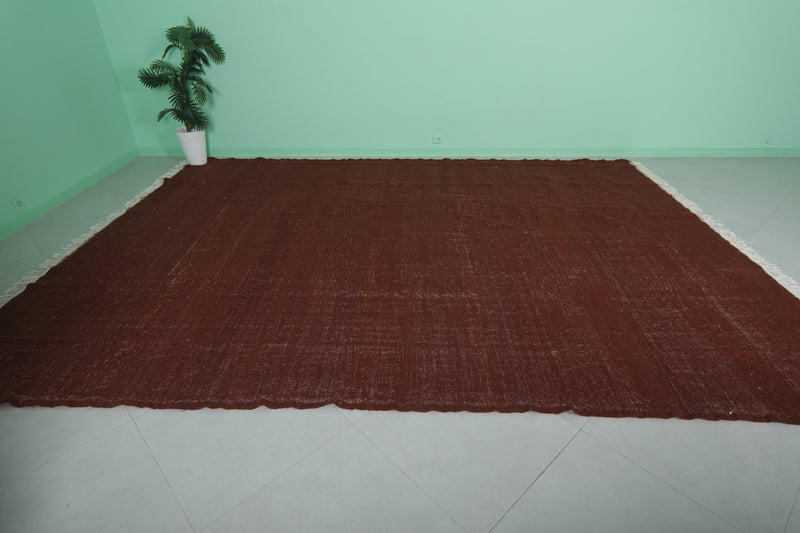 Moroccan Rug - 10 X 13.6 Feet | Elegant Deep Maroon