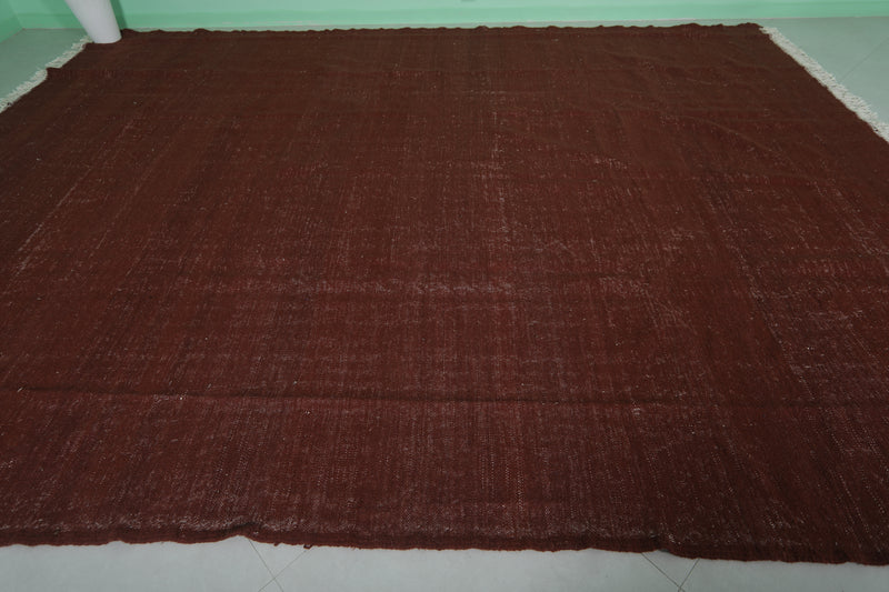 Moroccan Rug - 10 X 13.6 Feet | Elegant Deep Maroon