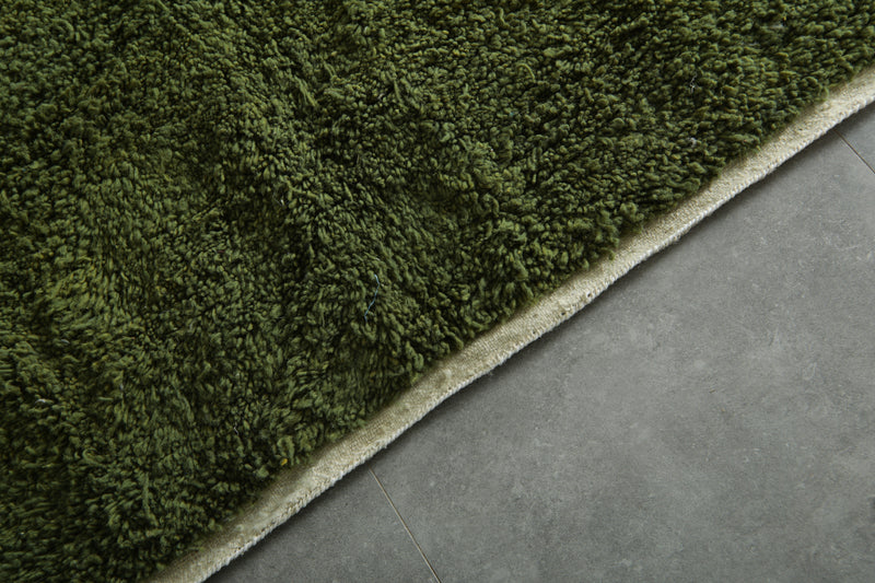 Green Moroccan beni ourain rug - 7 ft x 10.8 ft - Minimalist wool rug - Beni ourain rugs
