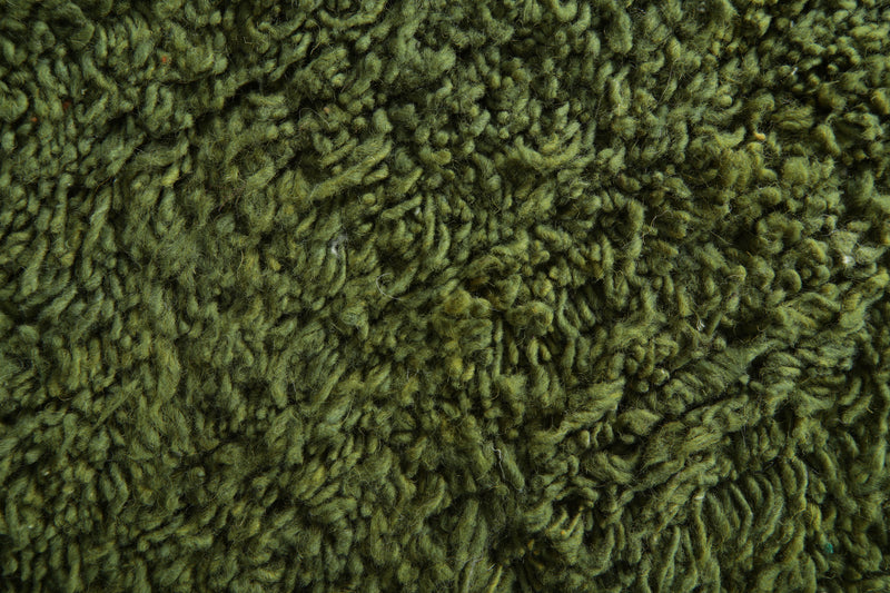 Green Moroccan beni ourain rug - 7 ft x 10.8 ft - Minimalist wool rug - Beni ourain rugs