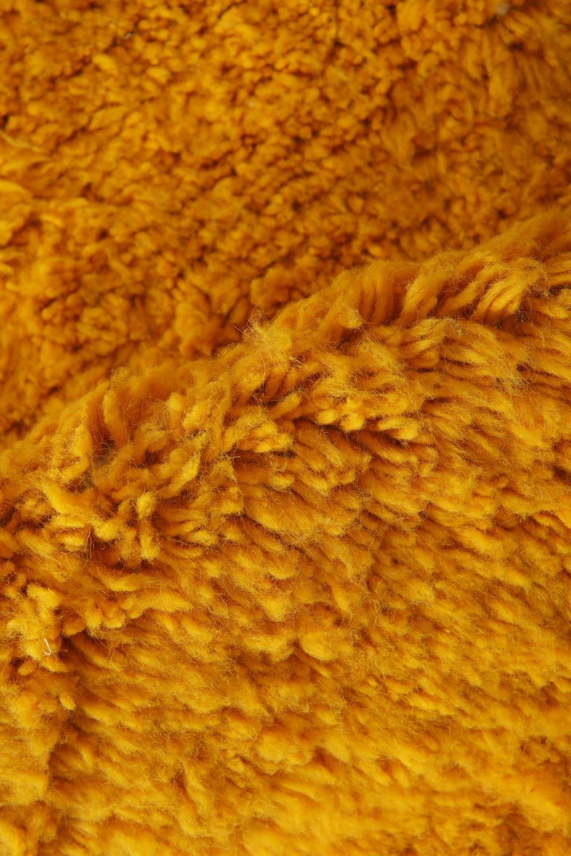 Handmade mustard yellow Moroccan wool rug - Custom size