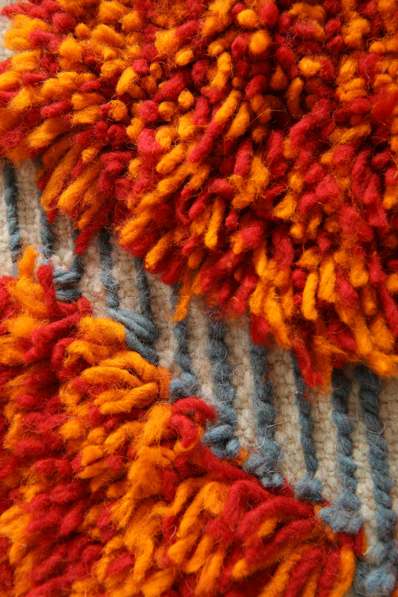 Handwoven Orange Moroccan Rug – Custom Wool rug - custom moroccan rugs