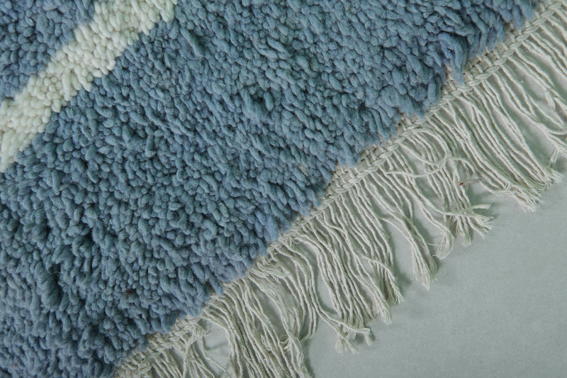 Blue Moroccan rug - 8.2 x 9.8 ft | Handwoven modern design