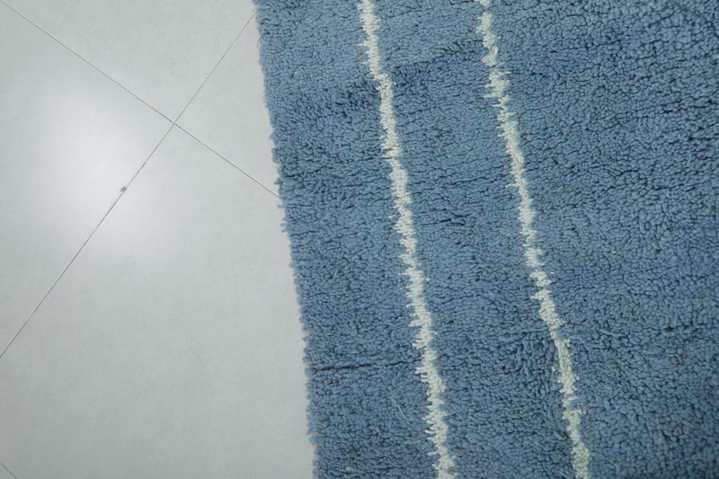 Blue Moroccan rug - 8.2 x 9.8 ft | Handwoven modern design