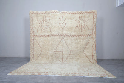 Beni ourain Moroccan rug Cream 7.7 X 9.6 Feet