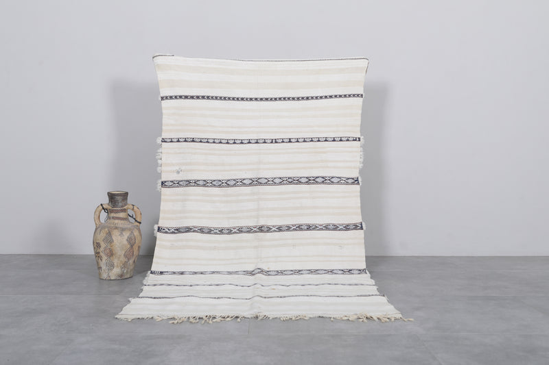 Handwoven Berber Tribal Rug - 3.6 FT X 6.3 FT - Wedding blanket