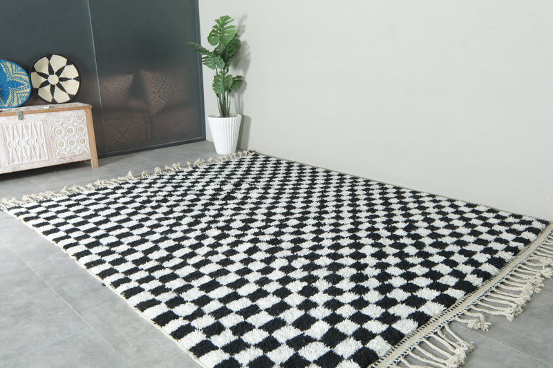 Handwoven Moroccan Checkered rug - Custom rug