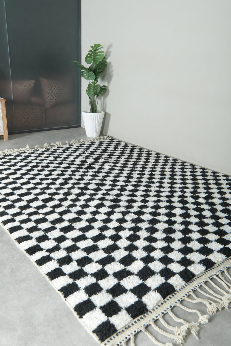 Handwoven Moroccan Checkered rug - Custom rug