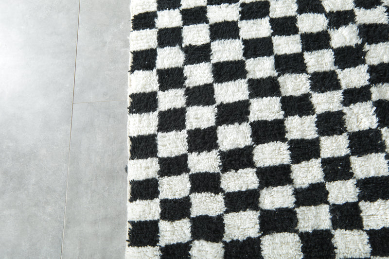 Handwoven Moroccan Checkered rug - Custom rug