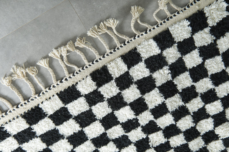 Handwoven Moroccan Checkered rug - Custom rug