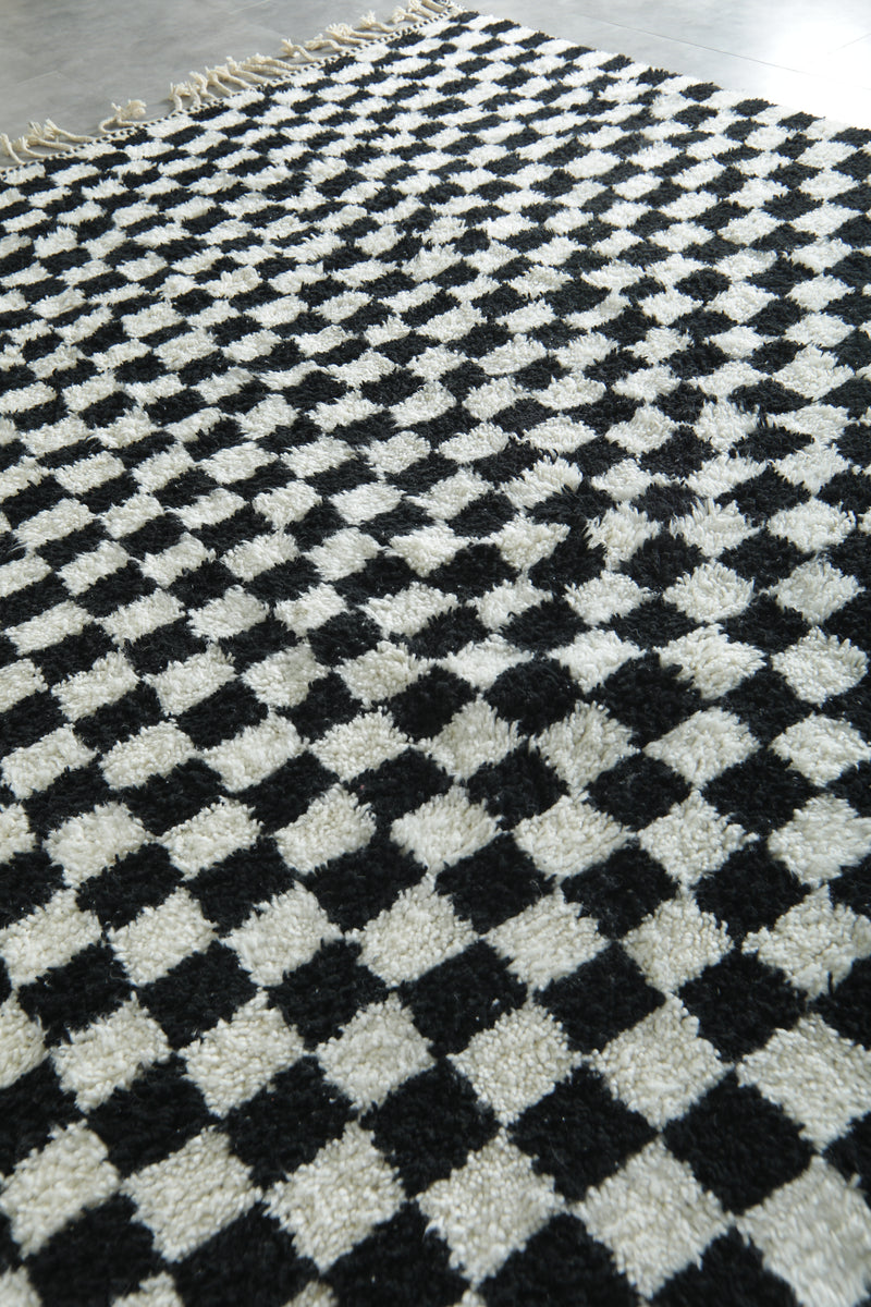 Handwoven Moroccan Checkered rug - Custom rug