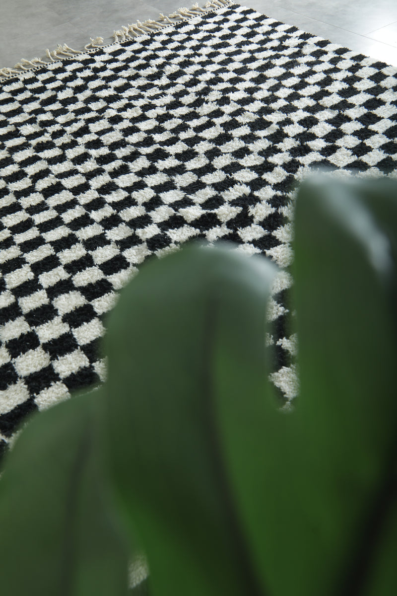 Handwoven Moroccan Checkered rug - Custom rug